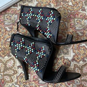 Beautiful studded Givenchy black leather shoes, size 8